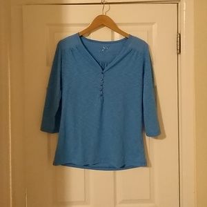 Kuhl shasta 3/4 henley shirt in blue sz medium